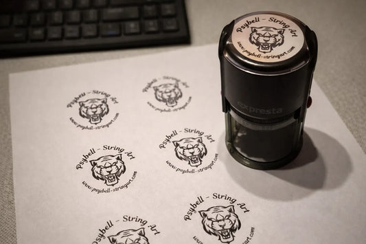 Psybell String Art official stamp – Tiger logo seal used to authenticate original artworks