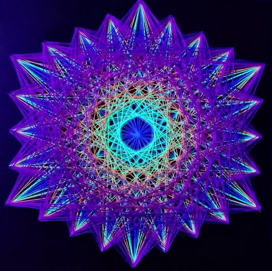 🌈 Rainbow Hexagon - Blue end 💙 by Psybell - String Art