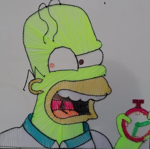 Homer Simpson - ⏳Time⏳ by Psybell - String Art