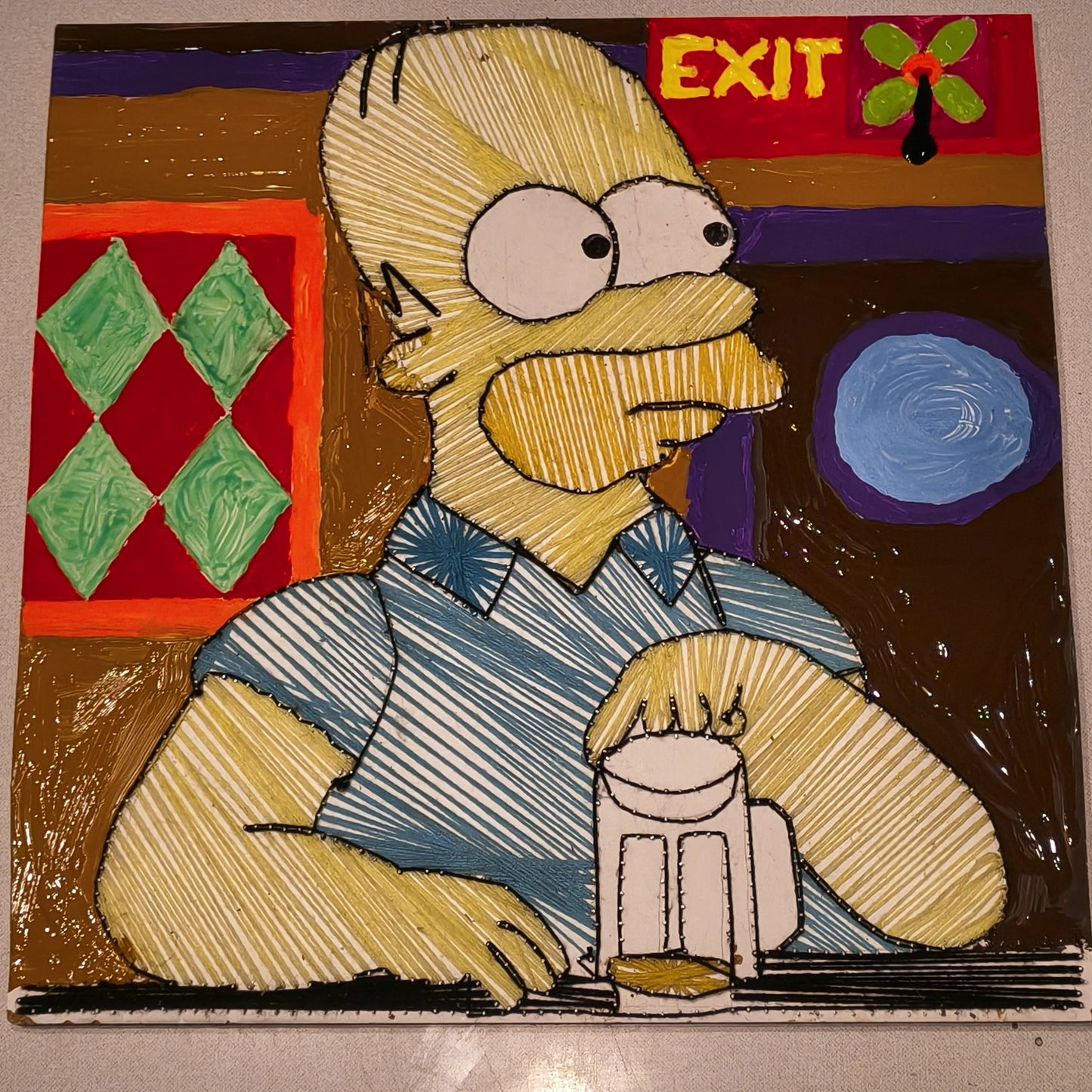 🍺 Homer Simpson on beer 🍺 by Psybell - String Art