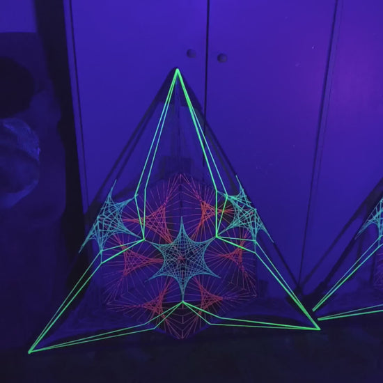UV detail - Tripple Double Mitsubishi handmade geometric string art sculpture by Psybell